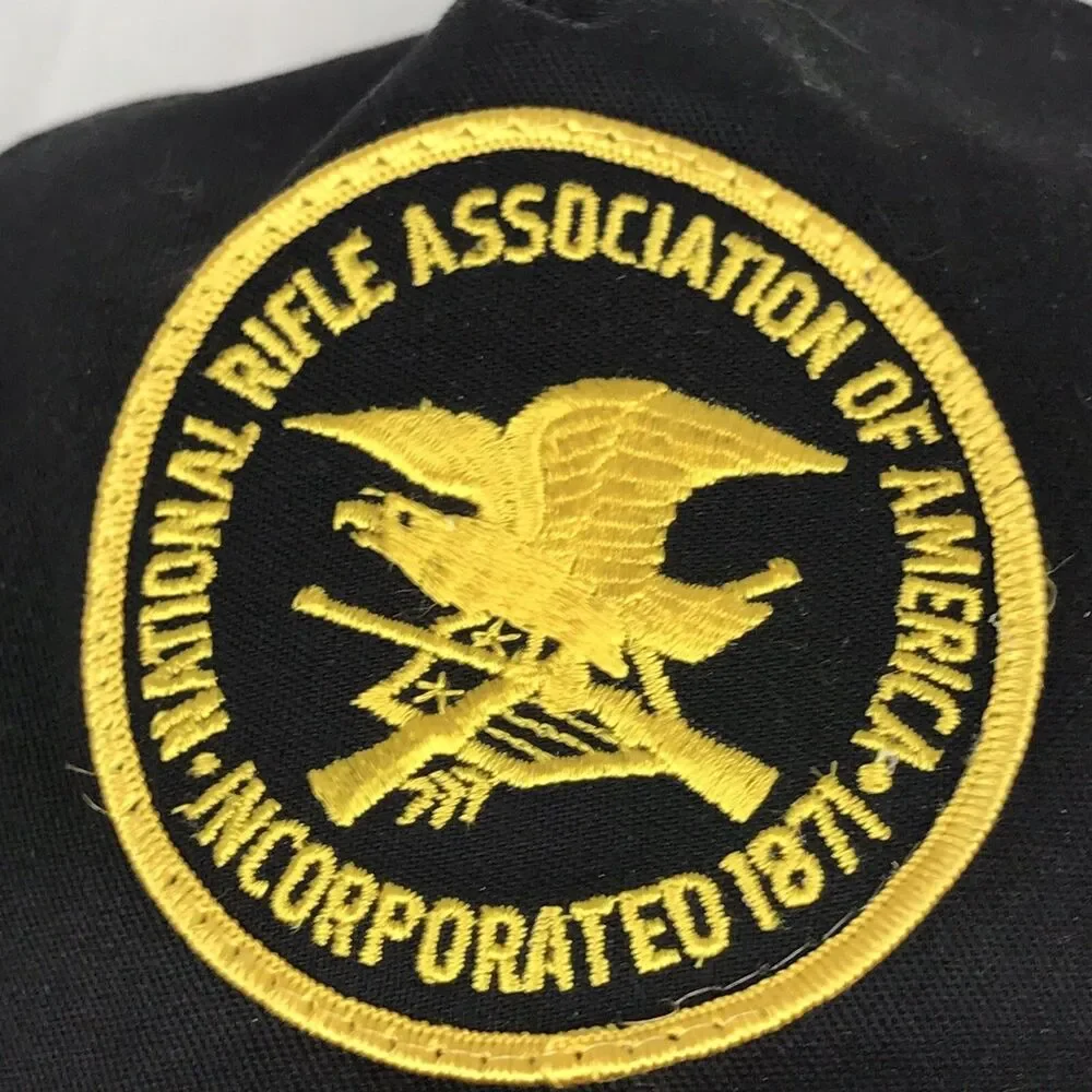 NRA Vintage Hat Cap Black Gold K-Products Made in USA Trucker Embroidered